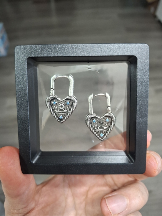 Vivienne Westwood Heart Huggie Earrings - Picture 7 of 7